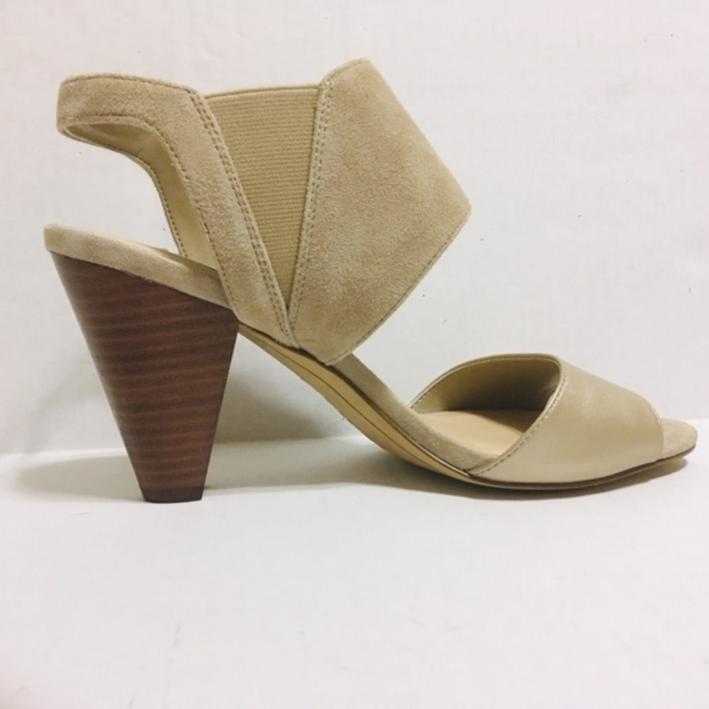 Karl Lagerfeld Paris Suede/Leather Lt Tan Heels 7M